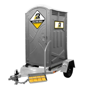Trailer-mounted portable toilet rental in San Antonio, TX